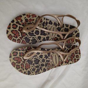 New Havaianas Gold Flip Flops 9/10W